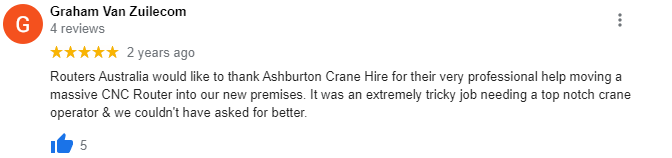 Good crane hire review Perth